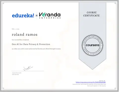Gen AI for Data Privacy & Protection certificate
