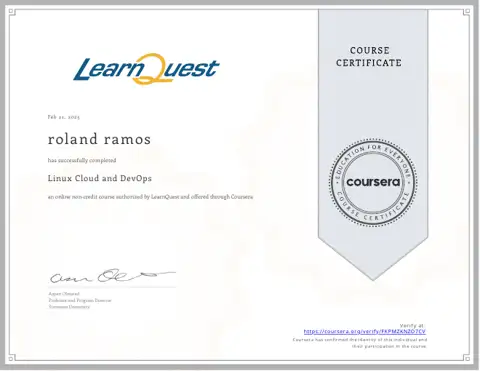 Linux Cloud and DevOps certificate