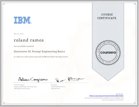 Generative AI Prompt Engineering Basics certificate
