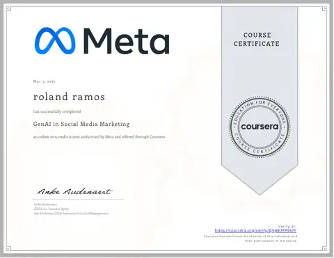 GenAI in Social Media Marketing certificate