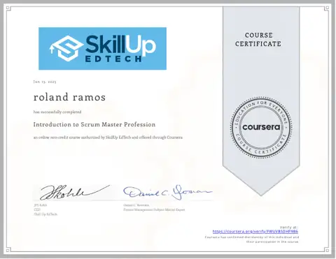 Introduction to Scrum Master Profession certificate