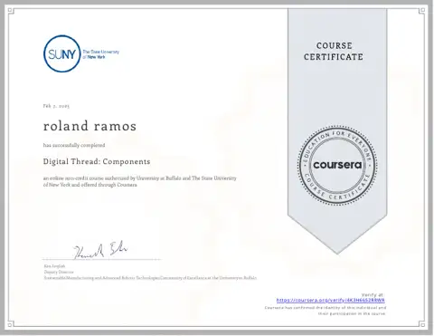 Digital Thread Components certificate