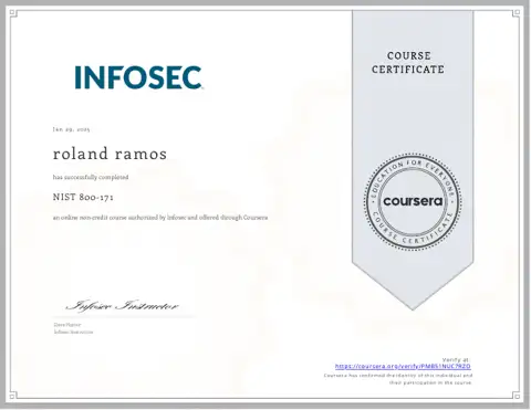 NIST 800-171 certificate