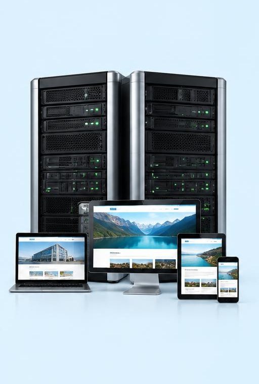 Unlimited hosting infrastructure illustration